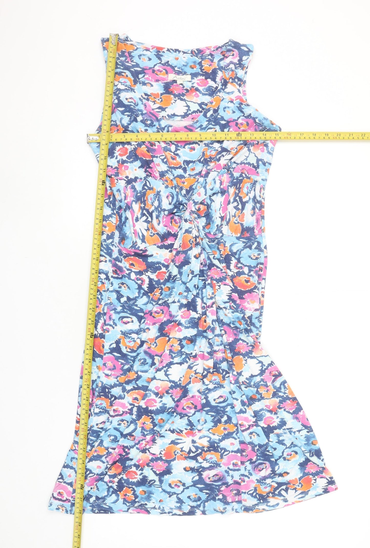 Adini Women's Multicoloured Floral Sleeveless Shift Dress S
