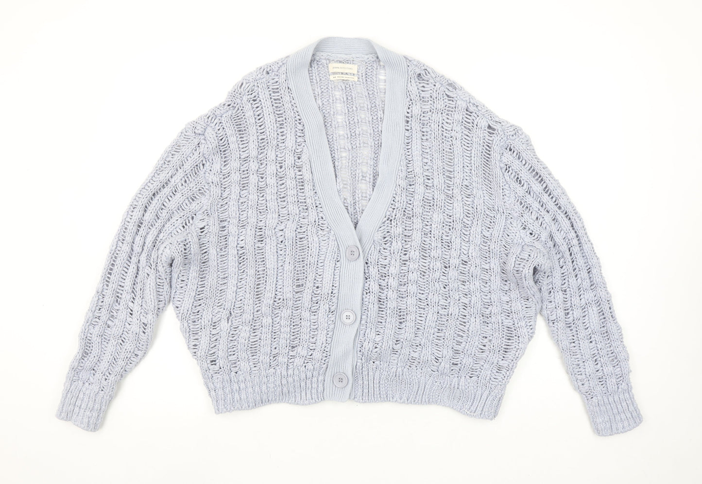 Urban Outfitters Women's Grey Open Knit V-Neck Cardigan M