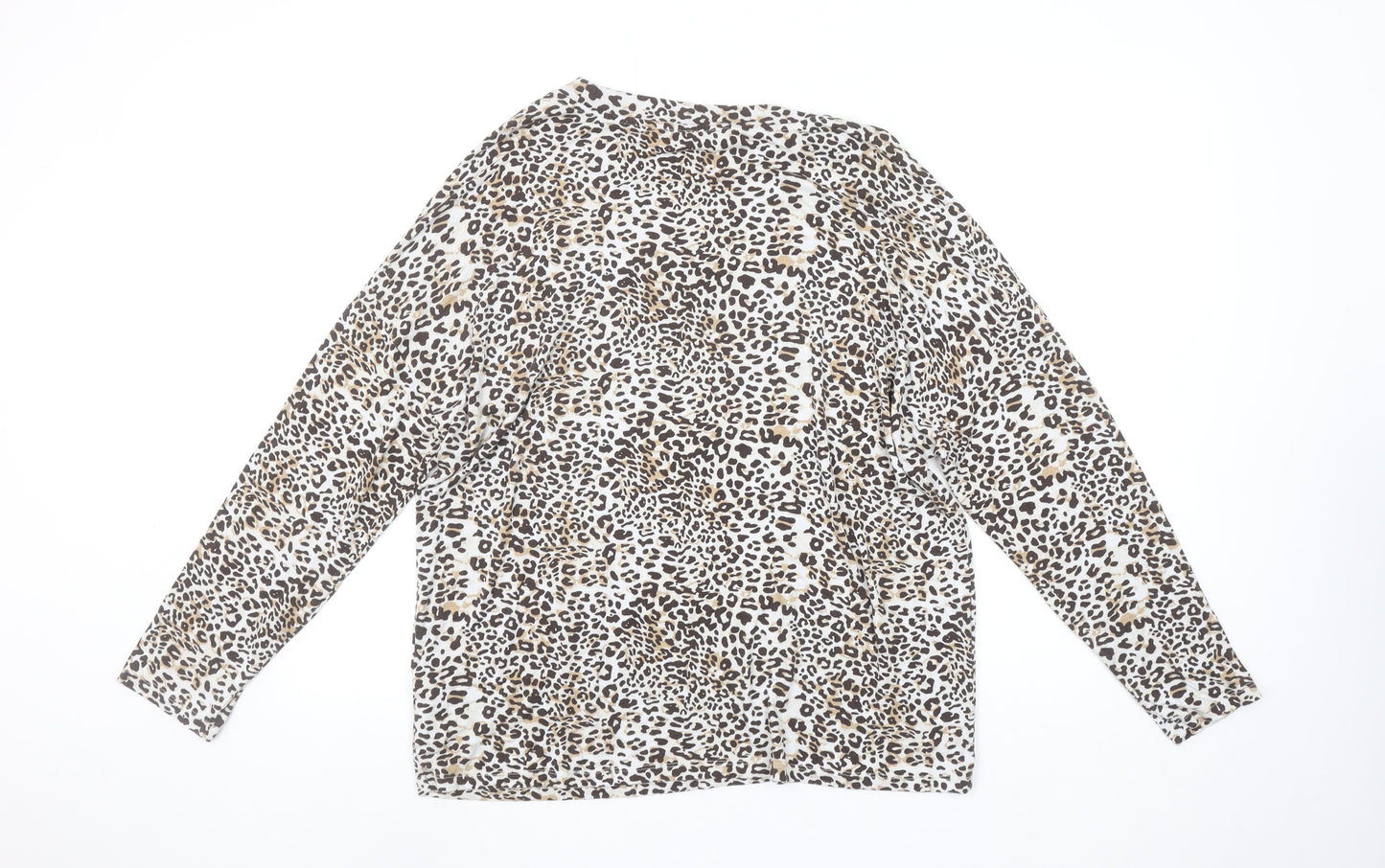 Marks and Spencer Women’s Multicoloured Leopard Print Long Sleeve T-Shirt Size 12