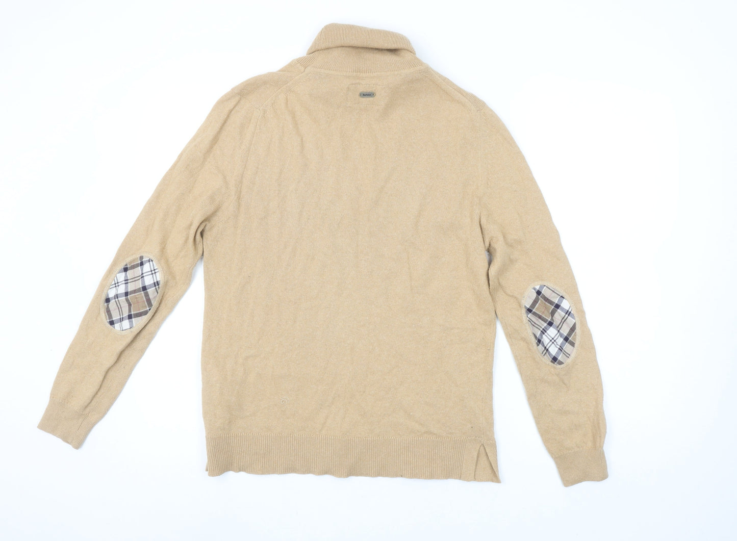 Barbour Women's Beige Roll Neck Wool Cashmere Jumper Size 10