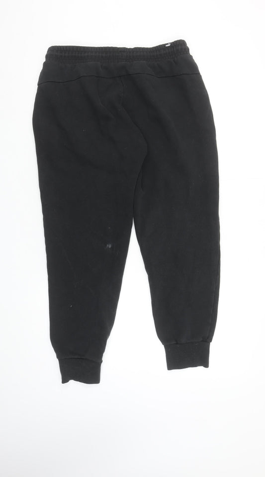 Puma Women’s Black Jogger Sweatpants M Fleece Elastic Waist