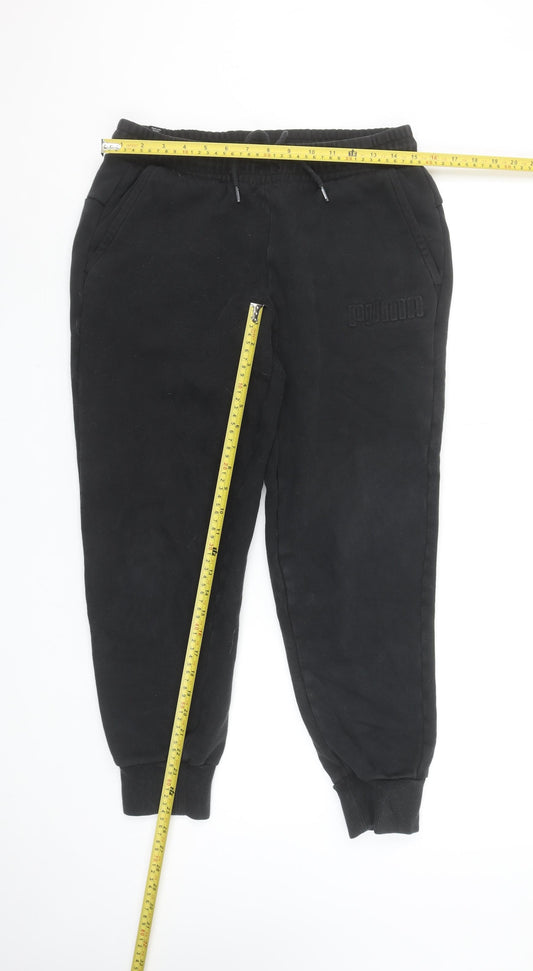 Puma Women’s Black Jogger Sweatpants M Fleece Elastic Waist