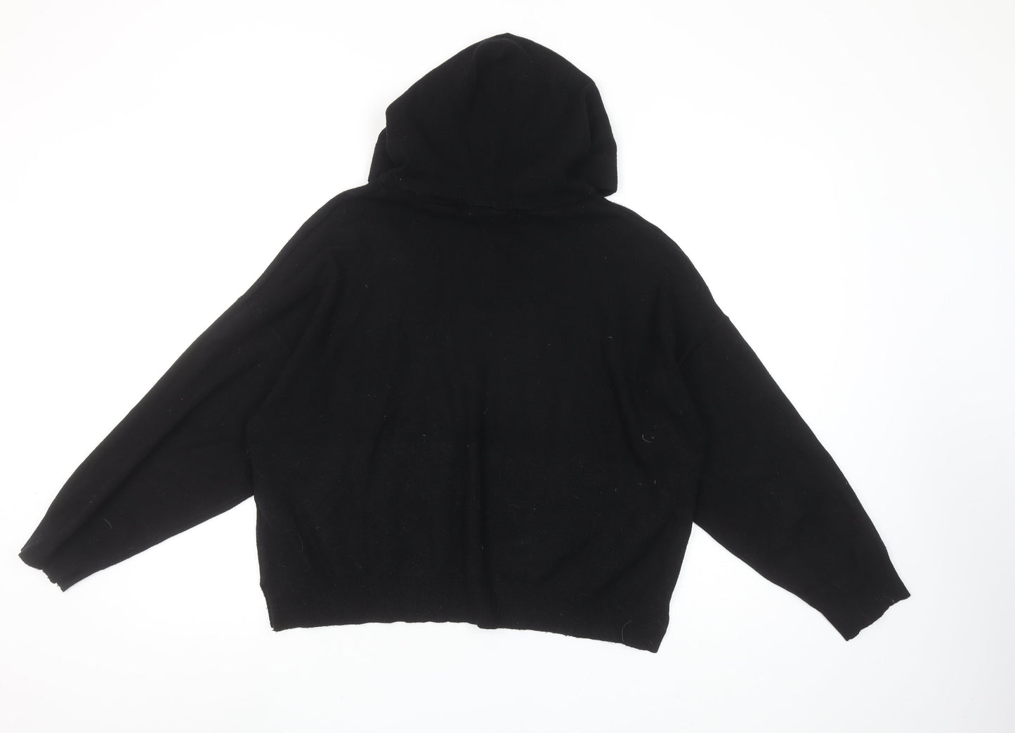 Isle Essentials Womens Black Size 18-20 Hooded Pullover Jumper