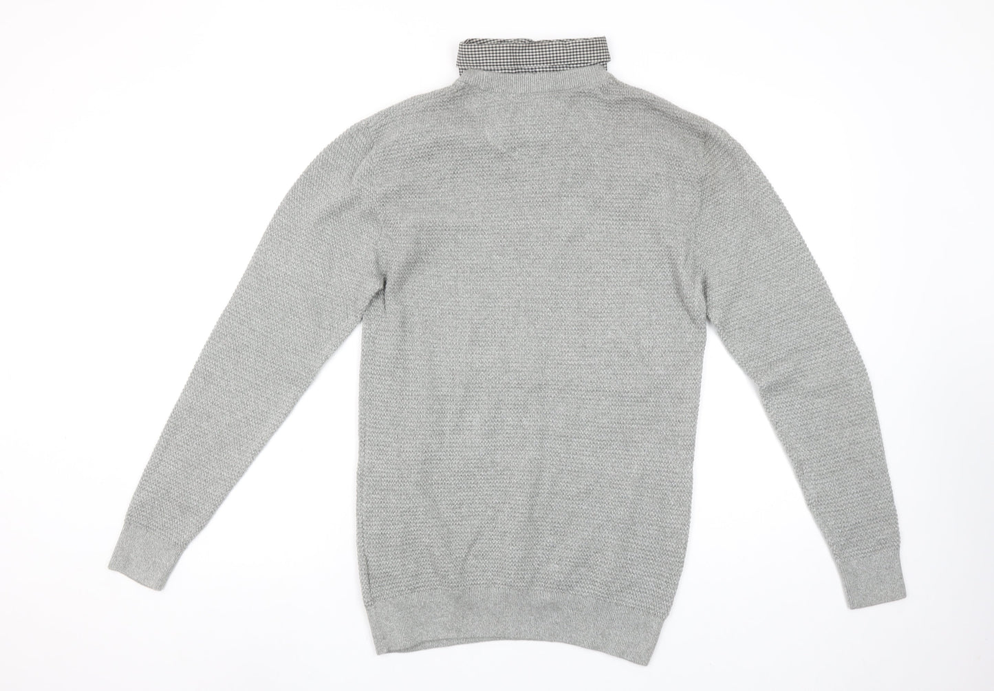 Next Men’s Grey Cotton Crew Neck Jumper Size S Classic Knit