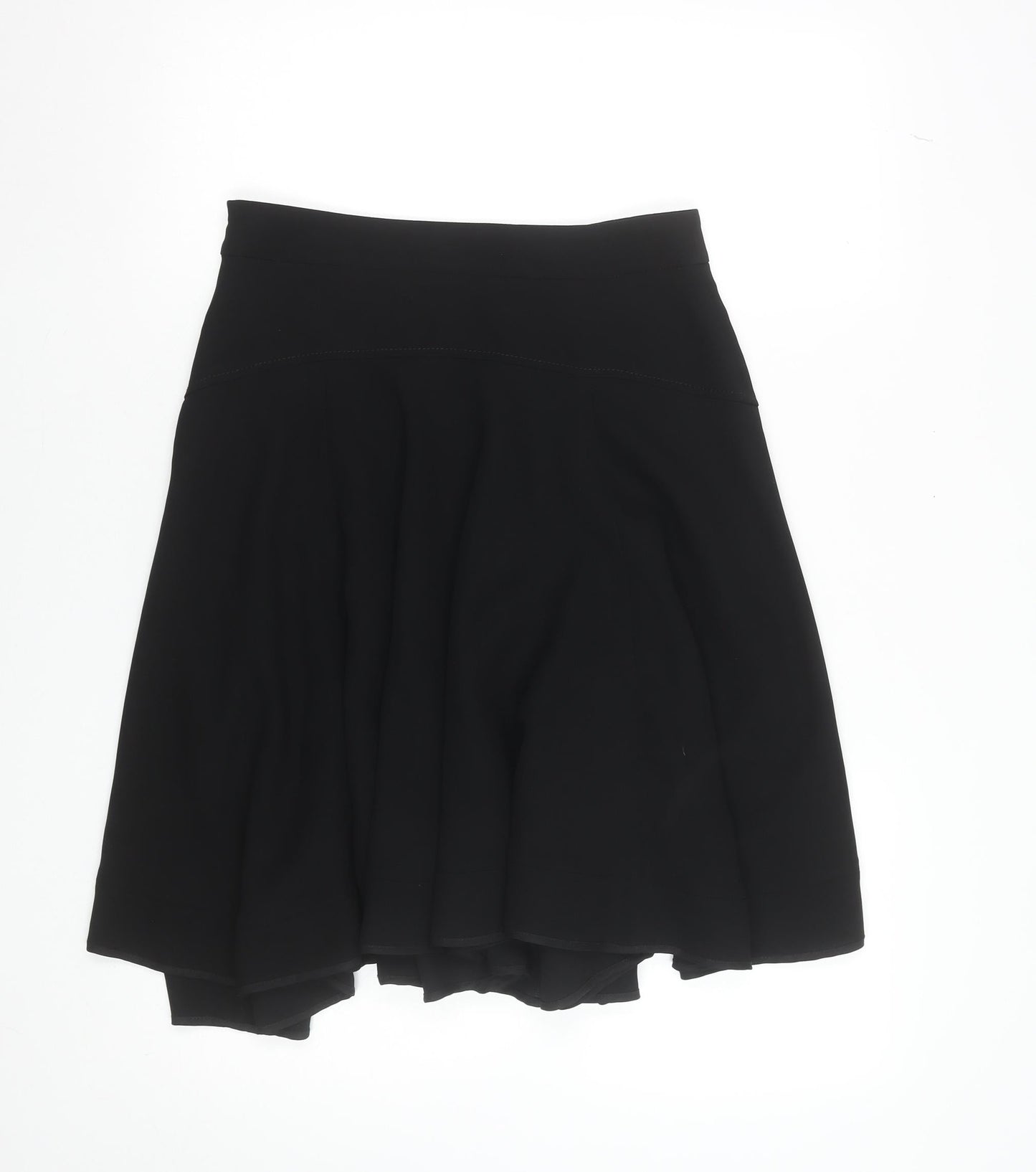 Zara Woman Black Flare Knee Length Polyester Skirt Women's Size 4