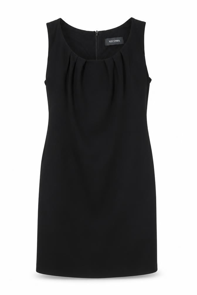 Nicowa Women's Black Sheath Knee Length Sleeveless Dress Size 16