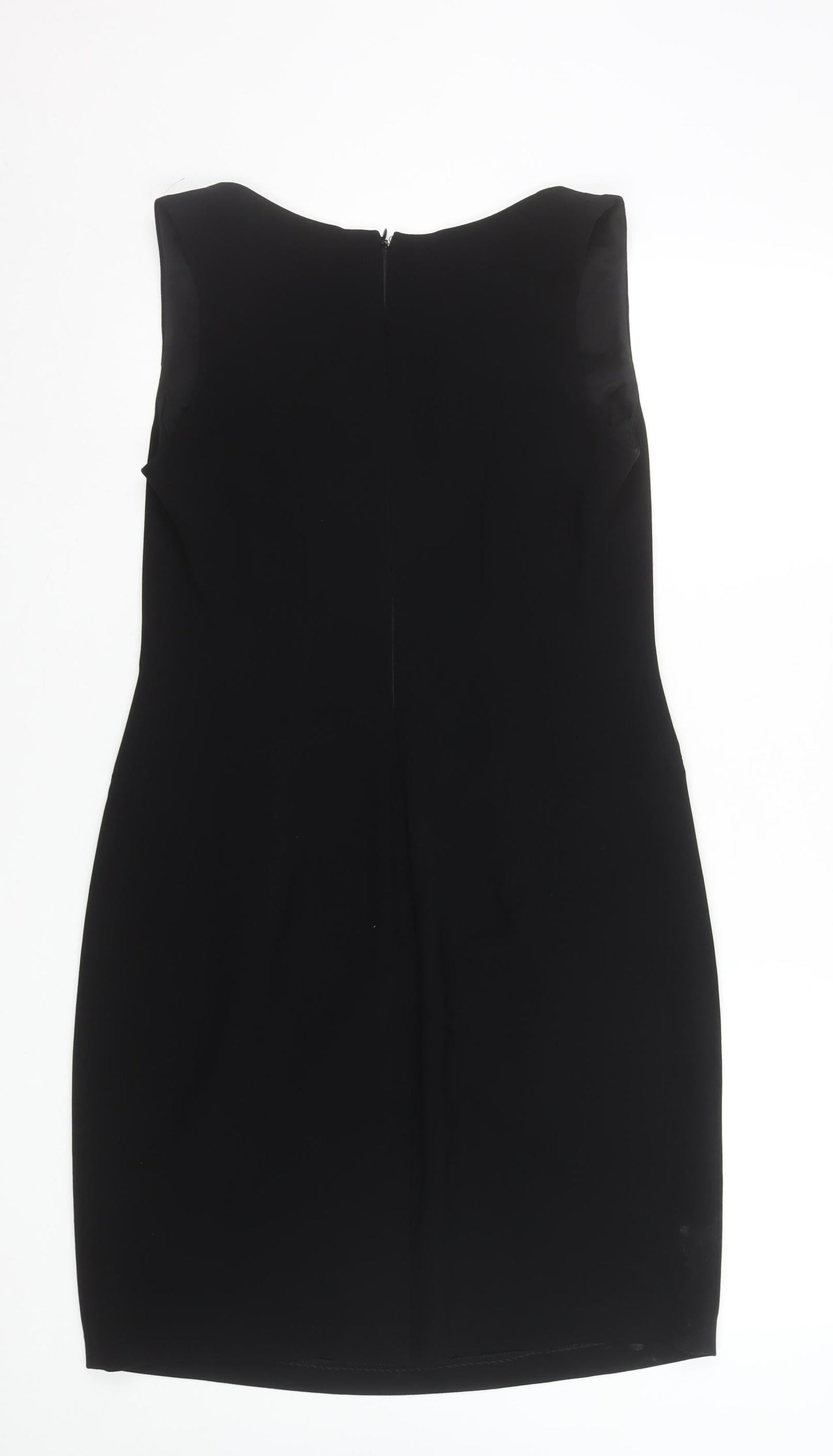 Nicowa Women's Black Sheath Knee Length Sleeveless Dress Size 16