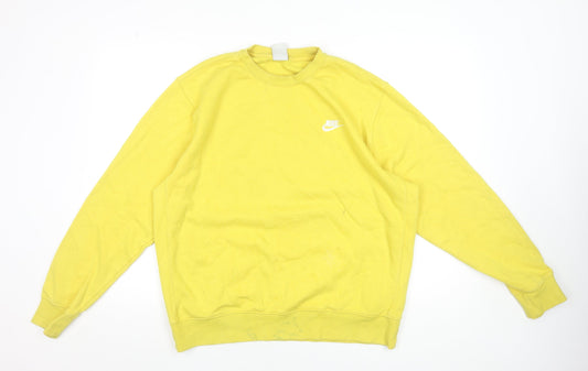 Nike Men's Yellow Pullover Sweatshirt Size L Crew Neck