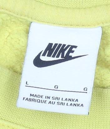 Nike Men's Yellow Pullover Sweatshirt Size L Crew Neck