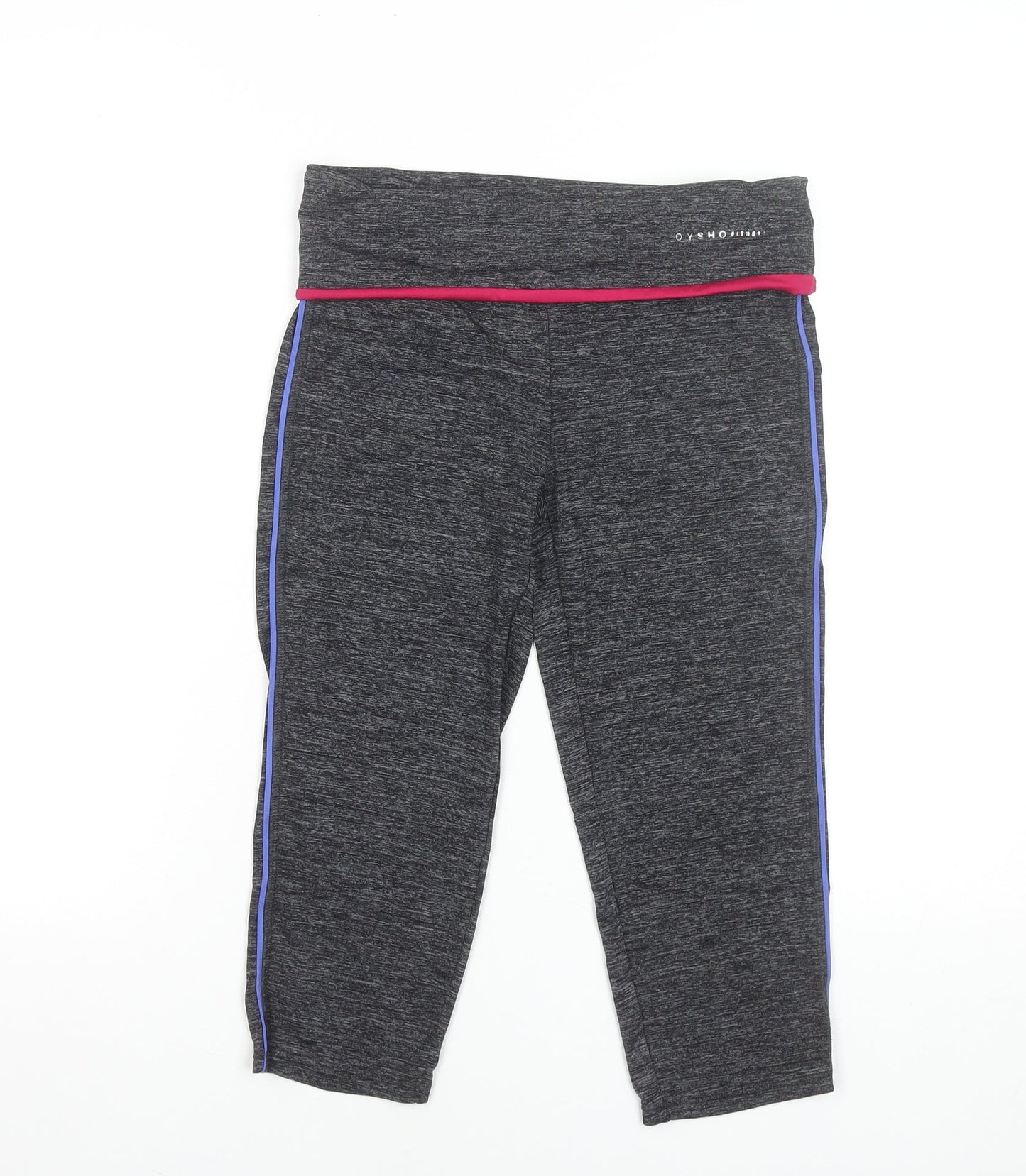 Oysho Women Black Capri Leggings Size M Polyester Stretch Activewear