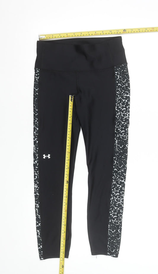 Under Armour Womens Black Patterned Leggings Small Compression Fit
