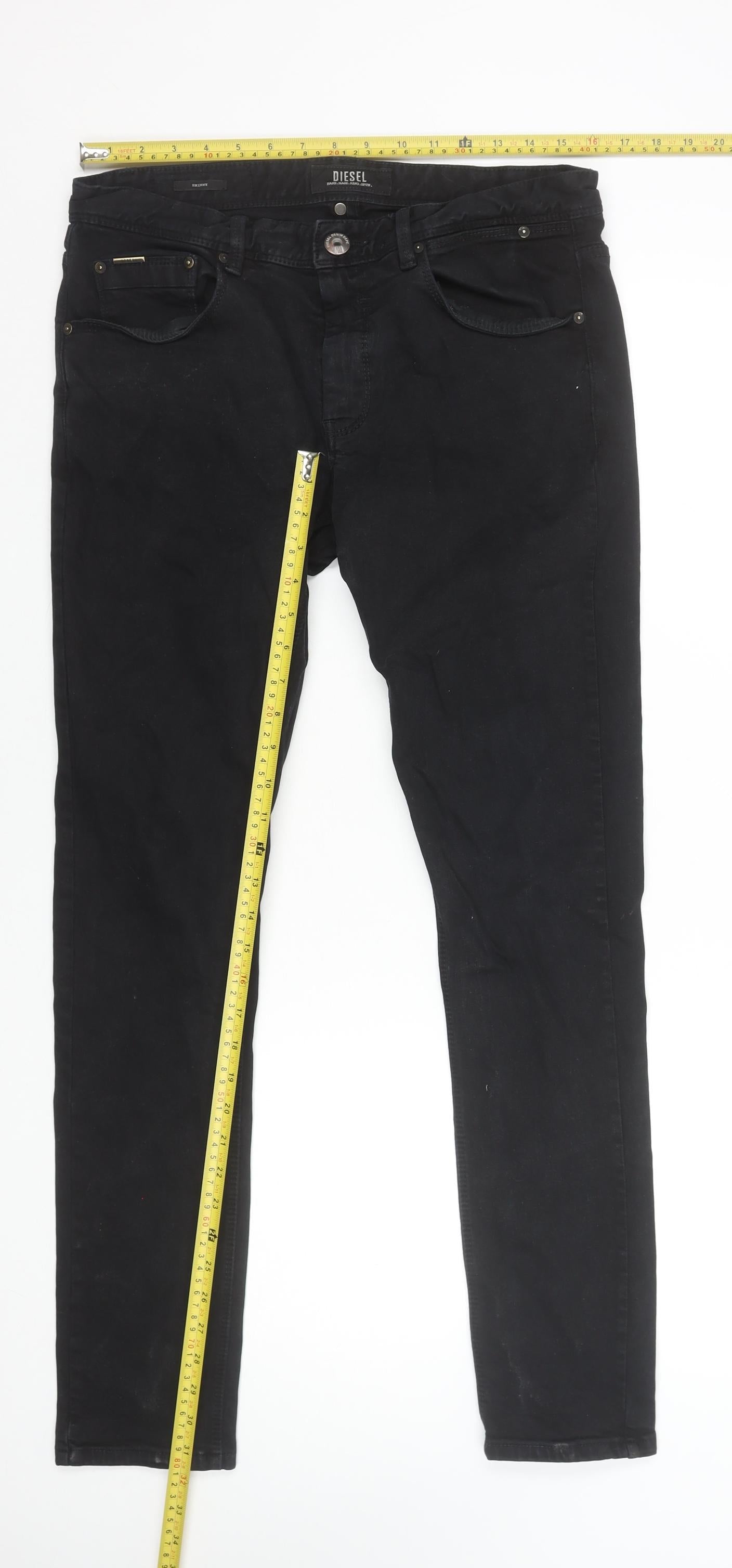 Diesel Mens Black Slim Skinny Jeans 34W 32L Stretch Denim