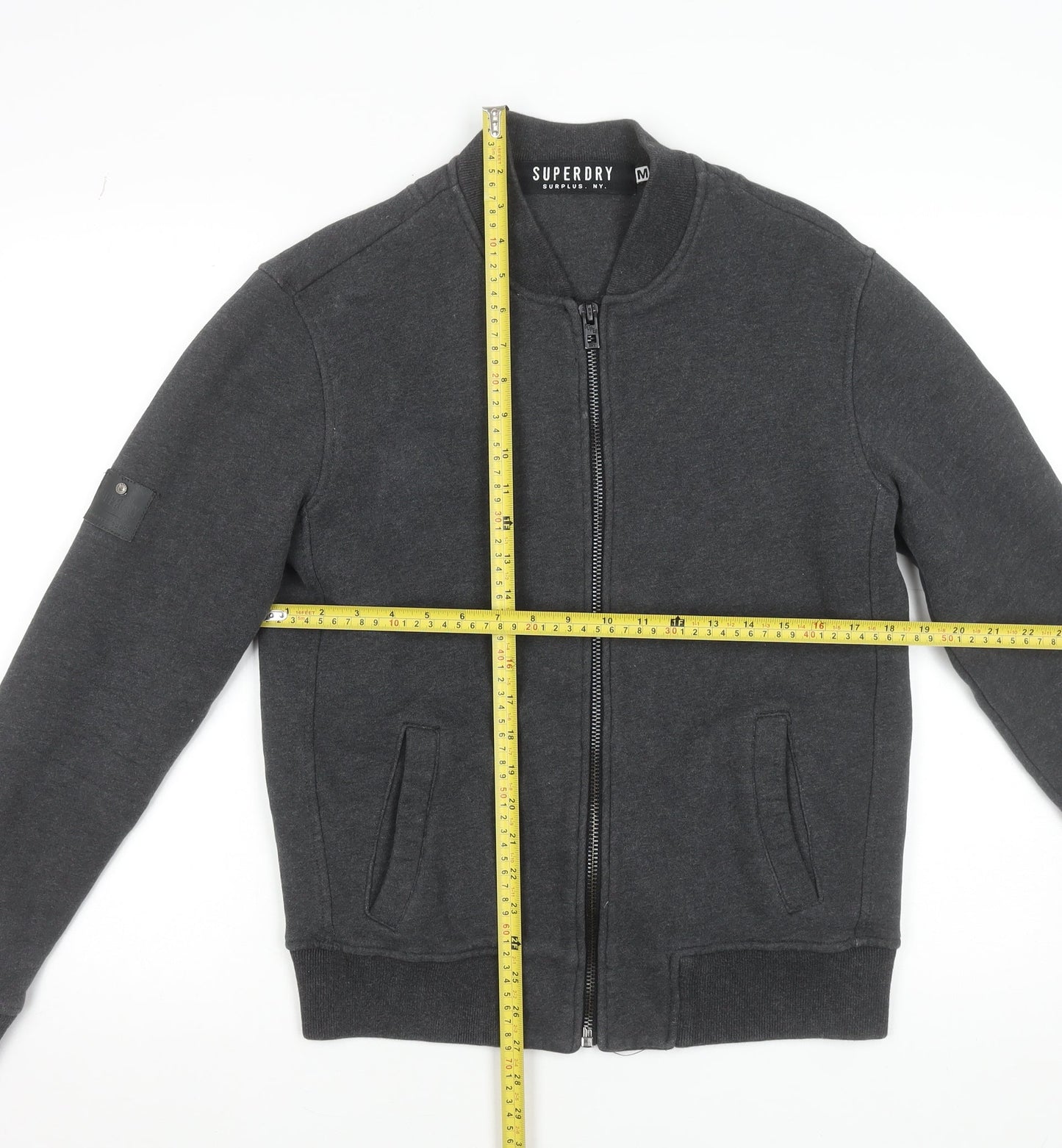 Superdry Men's Grey Full Zip Sweatshirt Jacket Size M