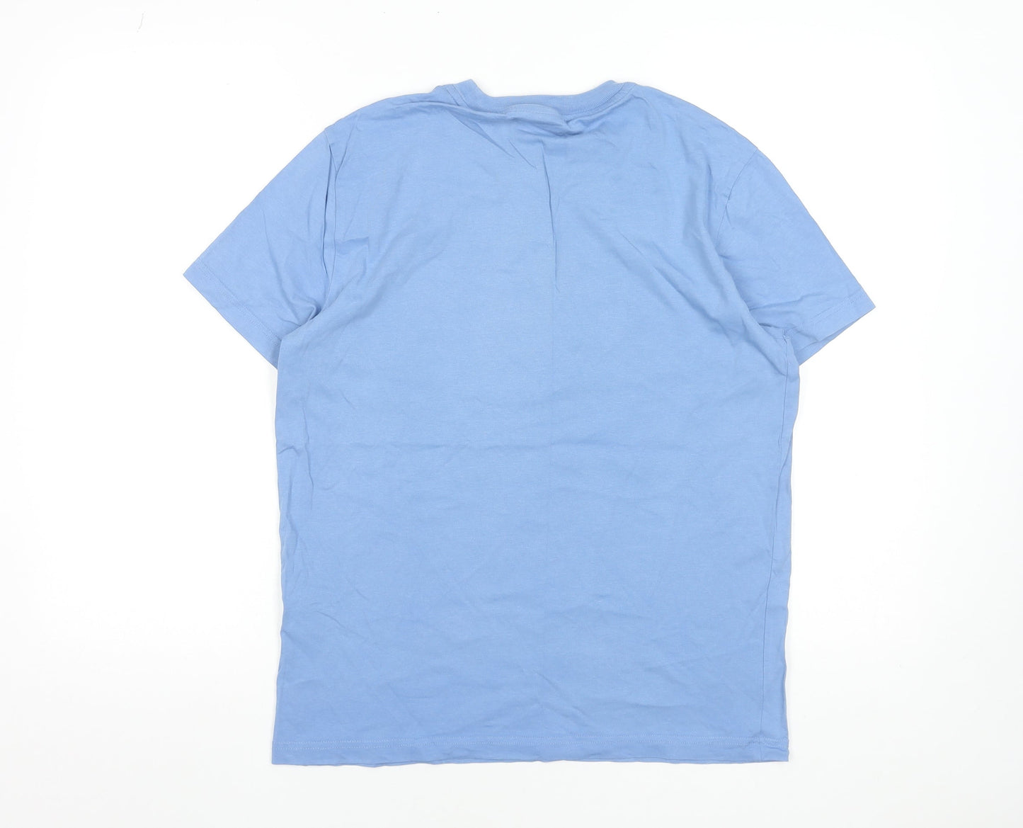 Calvin Klein Men's Blue Regular Fit Crew Neck Cotton T-Shirt M