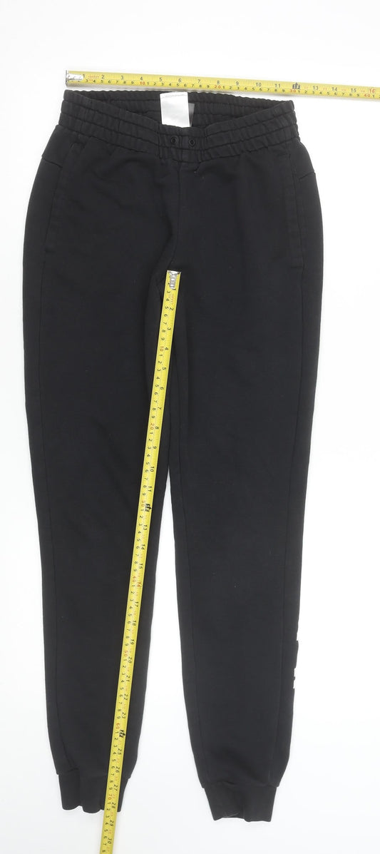 Adidas Women's Black XS Jogger Trousers Elastic Waist Logo Sweatpants