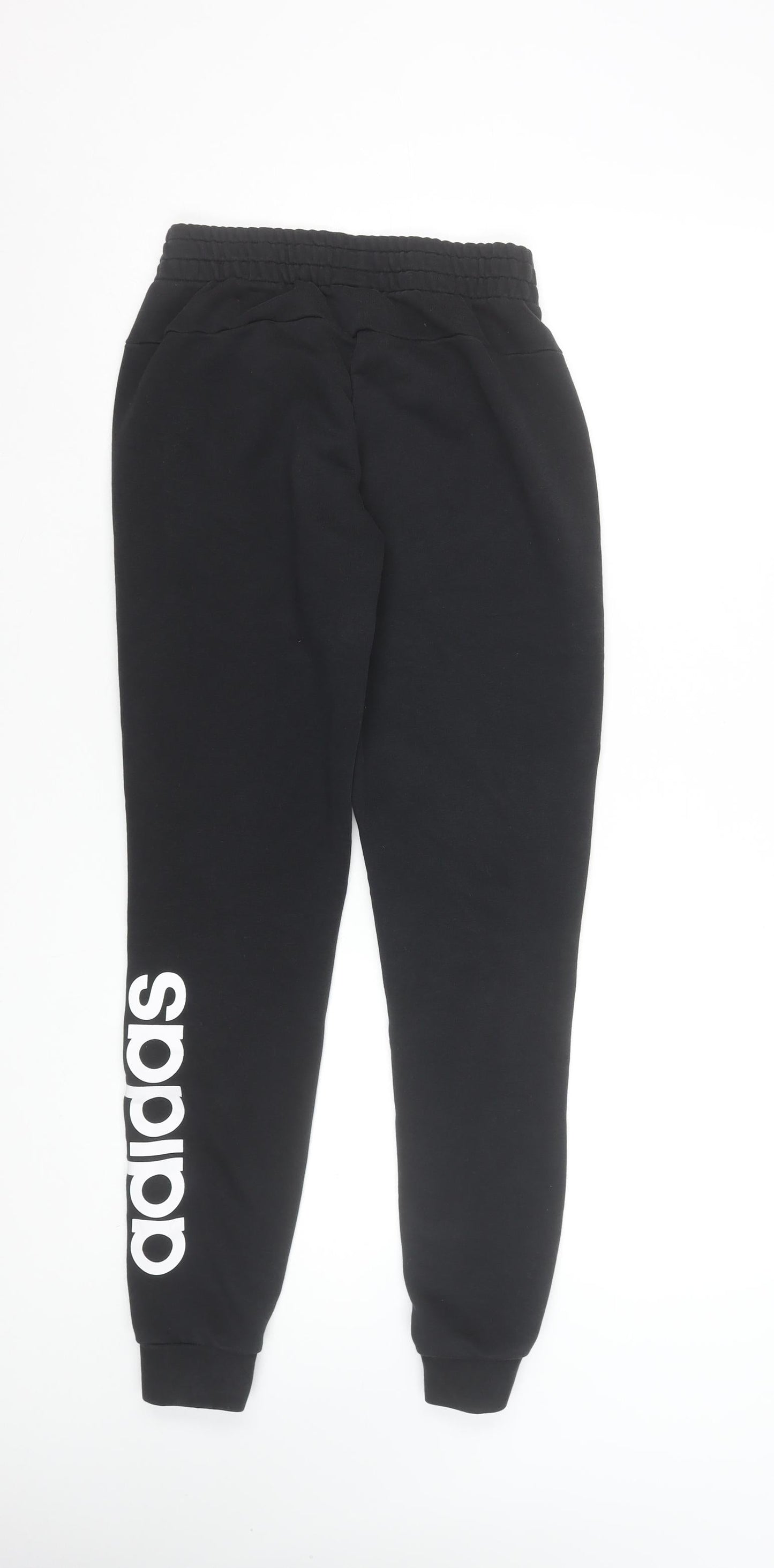 Adidas Women's Black XS Jogger Trousers Elastic Waist Logo Sweatpants