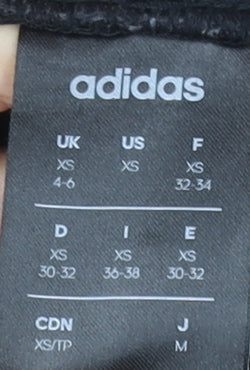 Adidas Women's Black XS Jogger Trousers Elastic Waist Logo Sweatpants