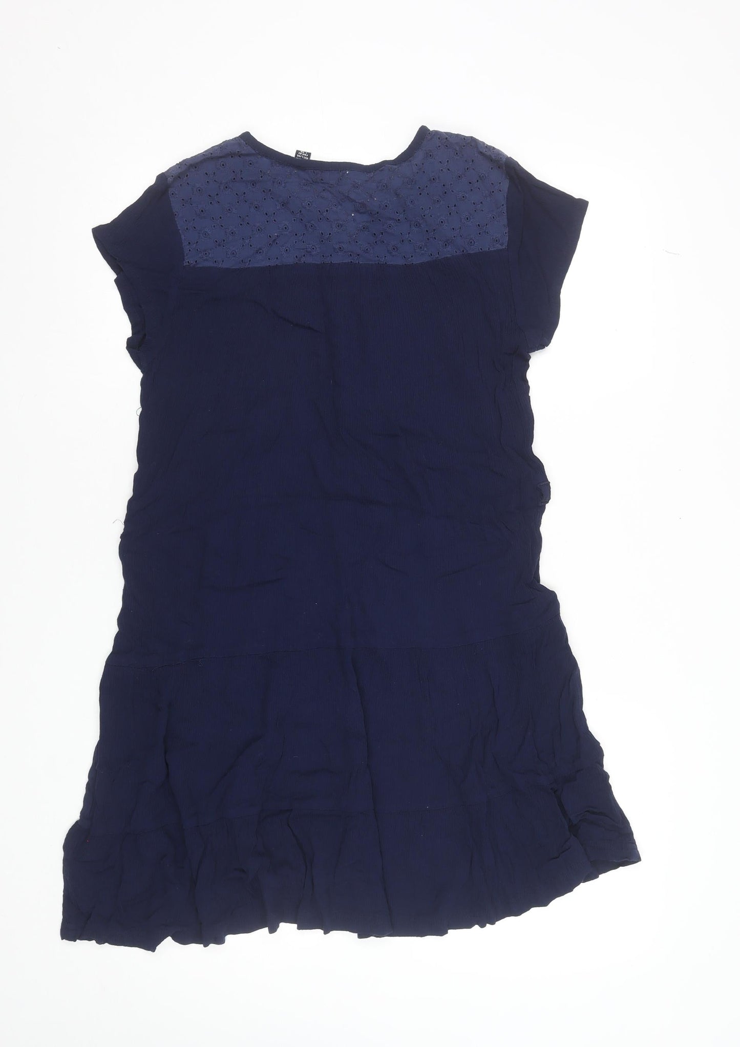 Regatta Womens Blue Short Sleeve Embroidered Shift Dress Size 14