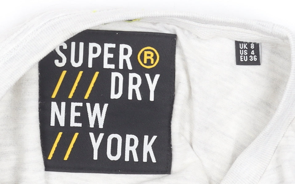 Superdry Women's Grey Colourblock Logo T-Shirt Size 8