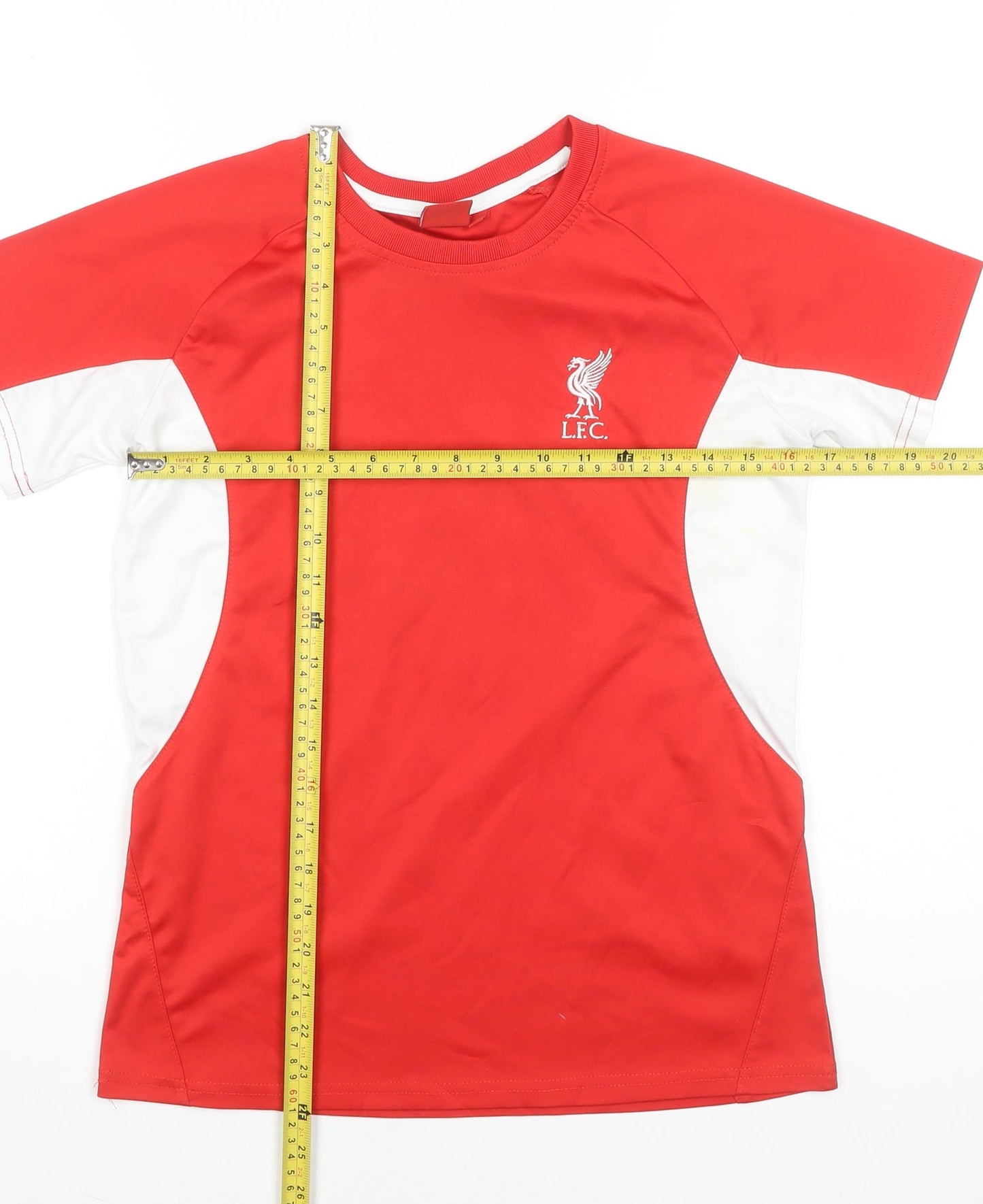 L.F.C. Boys Red Short Sleeve Football T-Shirt XL Lightweight Jersey