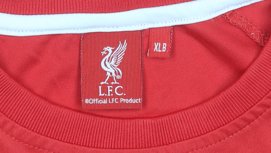 L.F.C. Boys Red Short Sleeve Football T-Shirt XL Lightweight Jersey