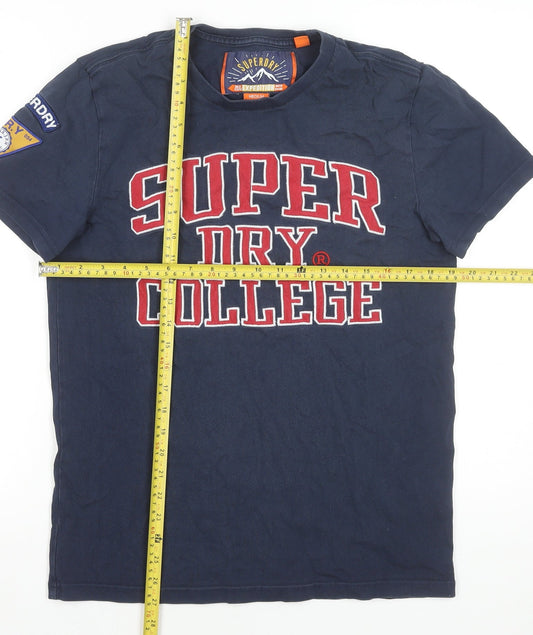 Superdry Men's Navy College Graphic T-Shirt Medium Cotton
