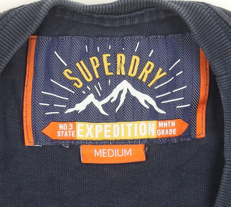 Superdry Men's Navy College Graphic T-Shirt Medium Cotton