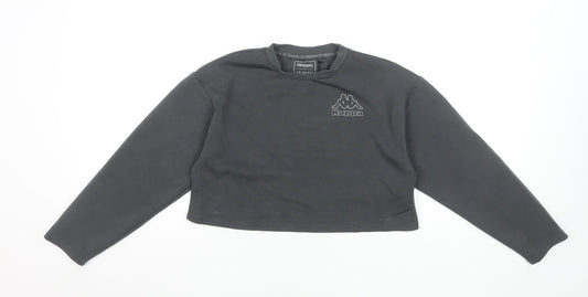 Kappa x Primark Girls Black Crew Neck Long Sleeve Sweatshirt 9-10 Years