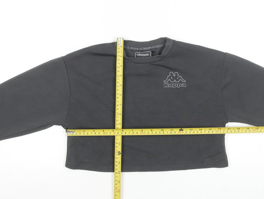 Kappa x Primark Girls Black Crew Neck Long Sleeve Sweatshirt 9-10 Years