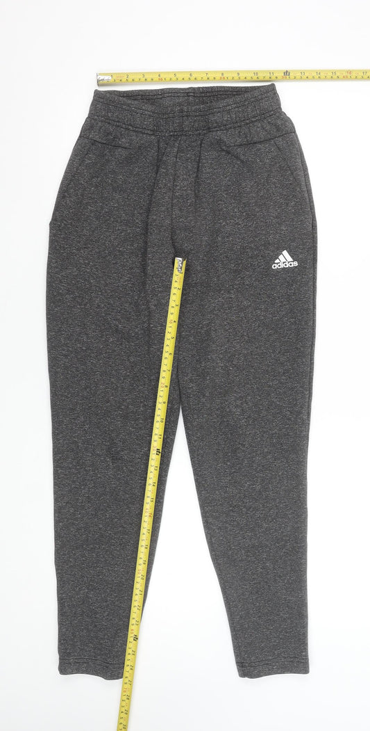 Adidas Men’s Grey Small Jogger Trousers Elastic Waist Tapered Fit