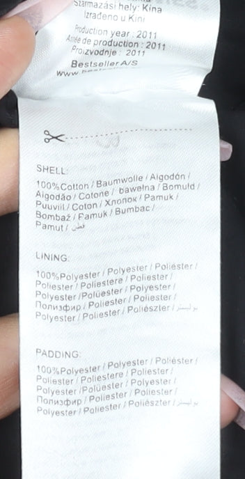 Jack & Jones Men's Black Military Jacket Size M Cotton Casual