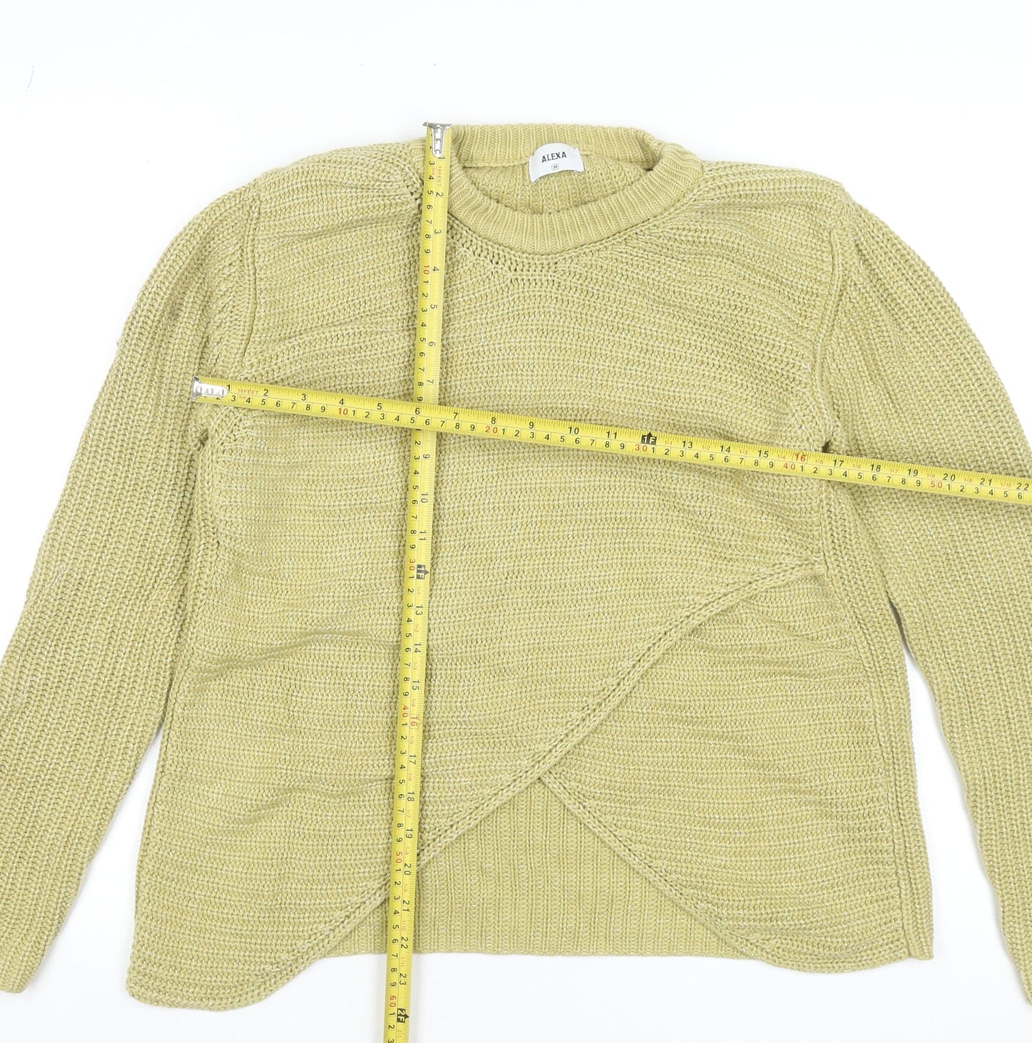ALEXA Women’s Beige Chunky Knit Cotton Pullover Jumper Size M