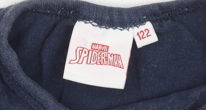 Marvel Boys Blue Spider-Man Graphic Cotton Short Sleeve T-Shirt 6-7 Years