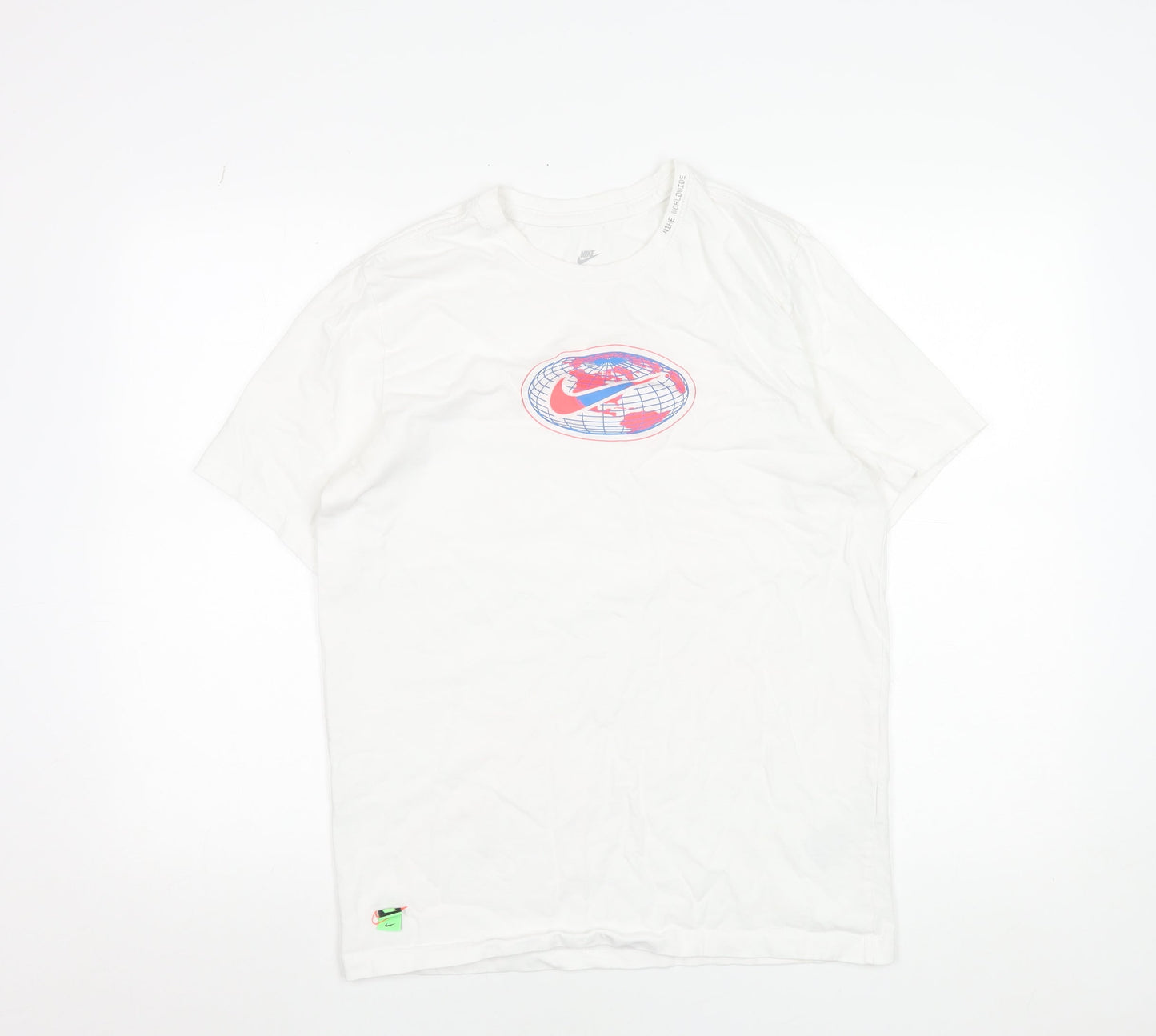 Nike Men's White Graphic Sports T-Shirt Size M Regular Fit Cotton