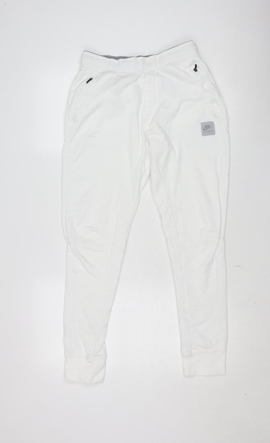 Nike Men's White Jogger Sweatpants Small Cotton Blend Activewear
