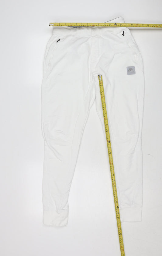 Nike Men's White Jogger Sweatpants Small Cotton Blend Activewear