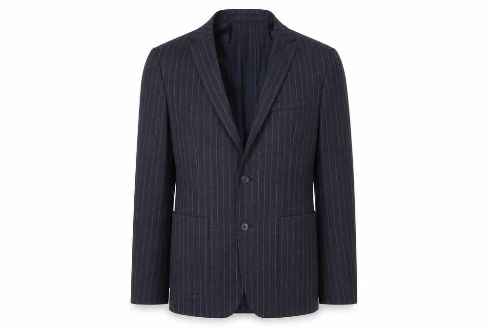 Front view of Kin by John Lewis Men's Blue Pinstripe Slim Fit Blazer 38R