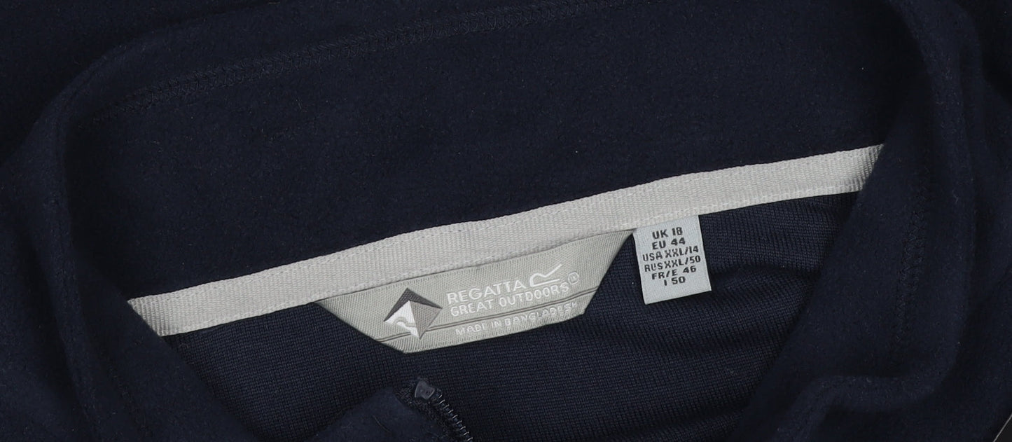 Regatta Women’s Navy 1/4 Zip Fleece Sweatshirt UK 18 Polyester Outdoor