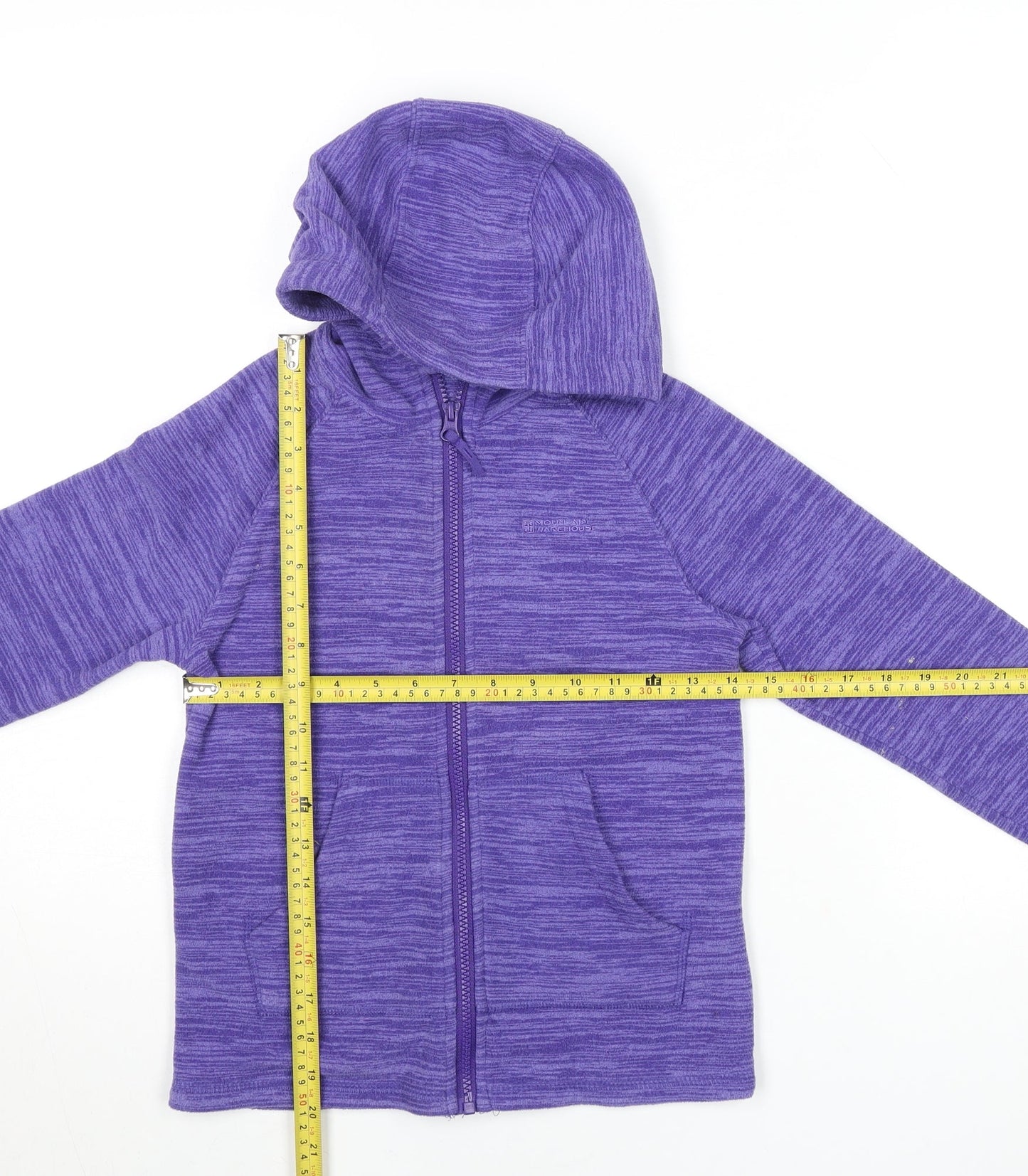 Mountain Warehouse Girls Purple Hooded Zip Fleece Jacket 9-10 Years