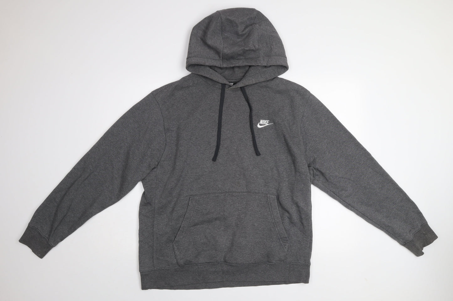 Nike Men's Grey Pullover Hoodie L Regular Fit Fleece Sportswear