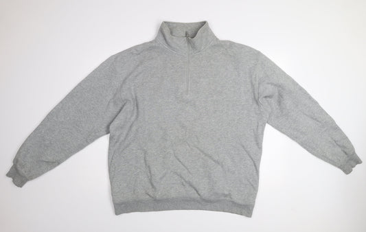 Fila Men's Grey XL 1/4 Zip High Neck Sweatshirt