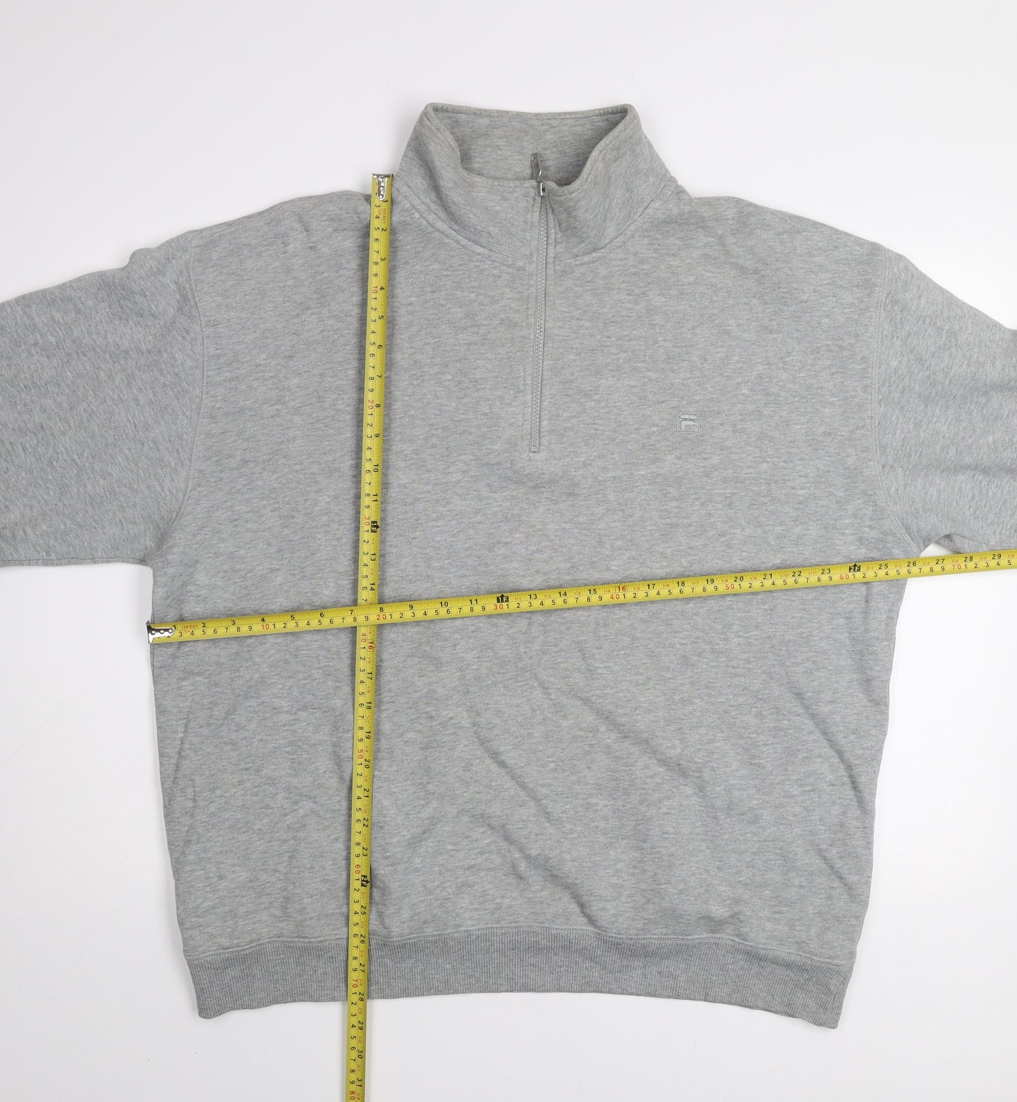 Fila Men's Grey XL 1/4 Zip High Neck Sweatshirt