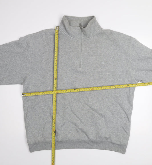 Fila Men's Grey XL 1/4 Zip High Neck Sweatshirt