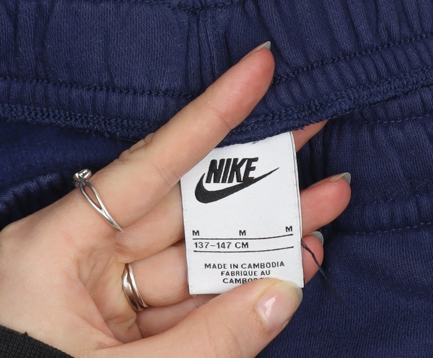 Nike Boys Blue Jogger Activewear Trousers M 10-11 Years Cotton Blend