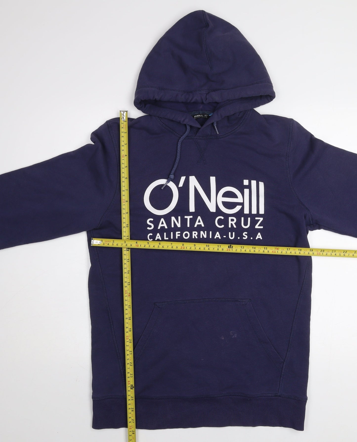 O'Neill Men's Blue Pullover Hoodie M Santa Cruz Logo Cotton Blend