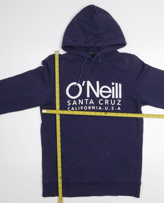 O'Neill Men's Blue Pullover Hoodie M Santa Cruz Logo Cotton Blend