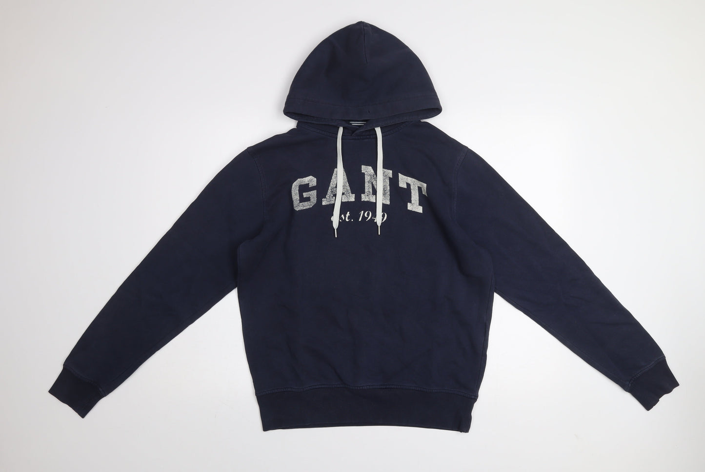 GANT Men’s Blue Pullover Hoodie M Classic Logo Fleece Sweatshirt
