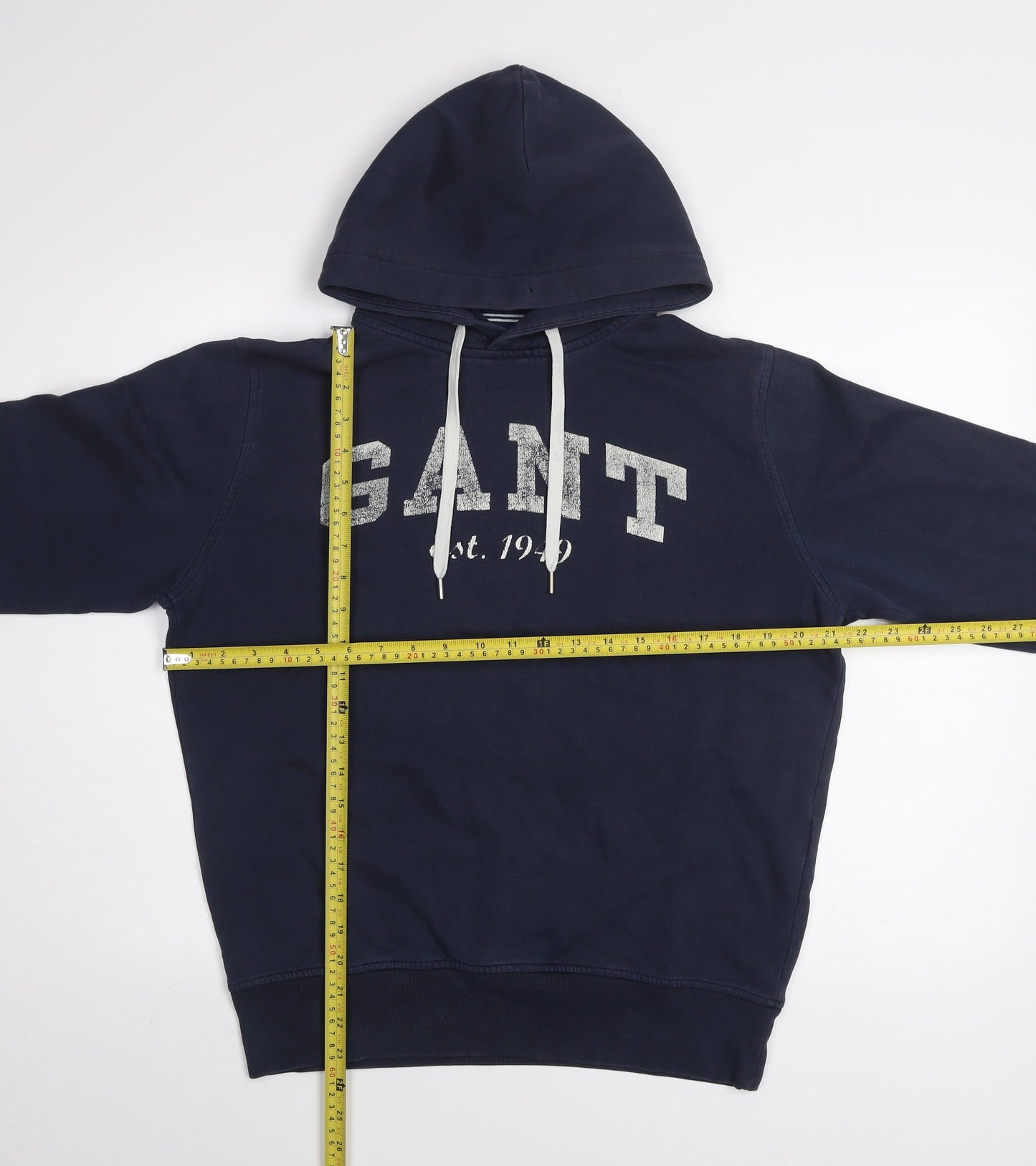 GANT Men’s Blue Pullover Hoodie M Classic Logo Fleece Sweatshirt