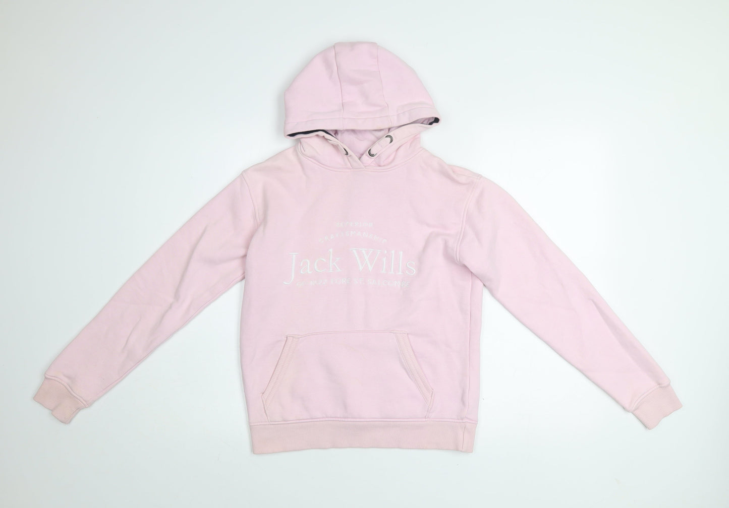 Jack Wills Girls Pink Pullover Hoodie 12-13 Years Hooded Sweatshirt