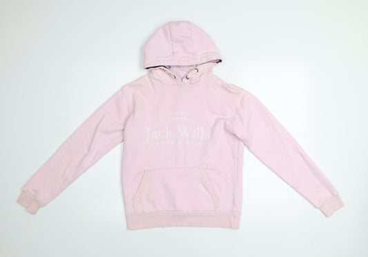 Jack Wills Girls Pink Pullover Hoodie 12-13 Years Hooded Sweatshirt